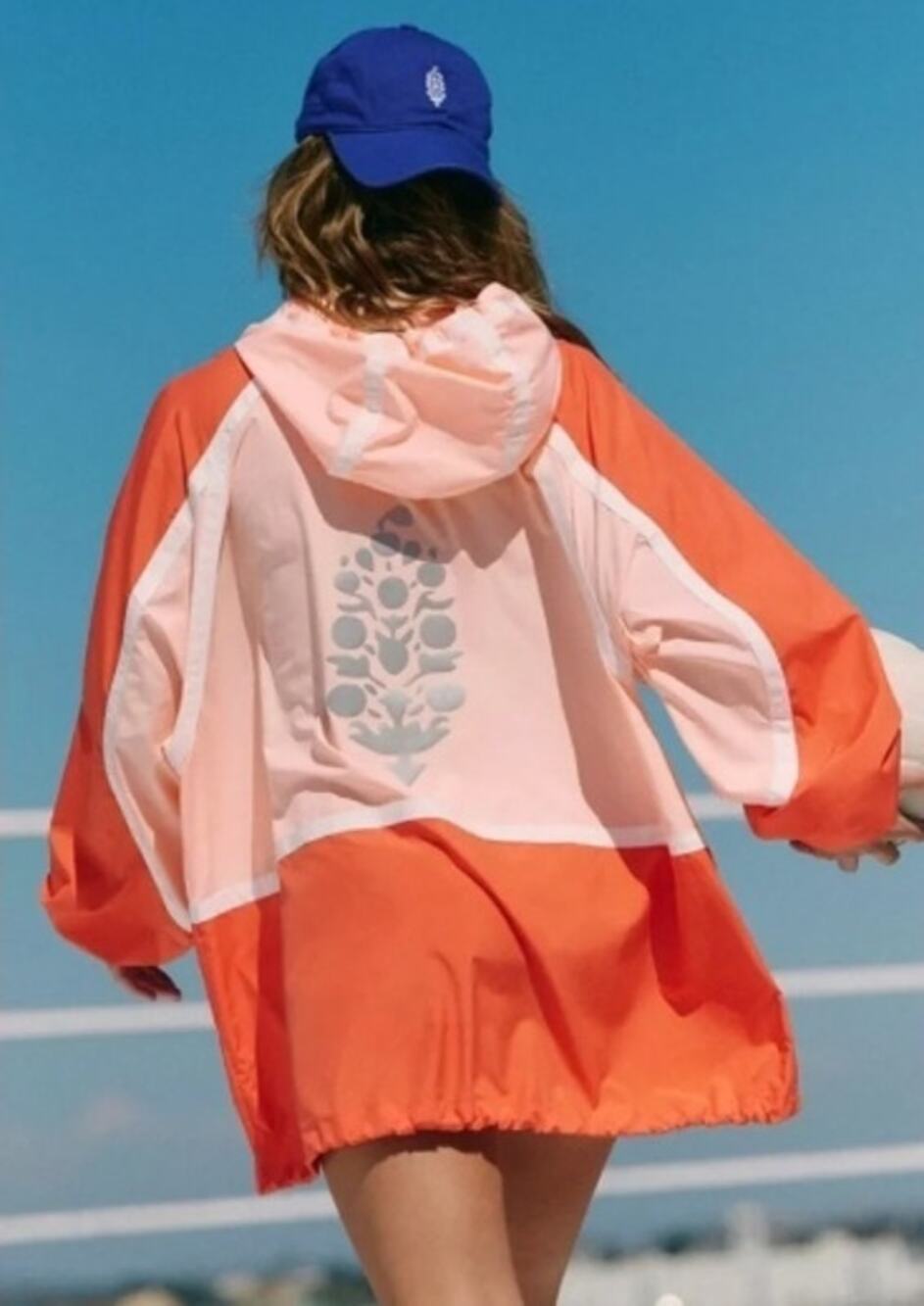 029 NWOT FP Movement Like The Wind Logo Jacket | Pastel Peach Combo | Small